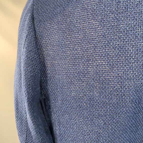 SUITSUPPLY Size 44 Blue Woven Silk Linen Notch Lapel Sport Coat - Picture 7 of 12